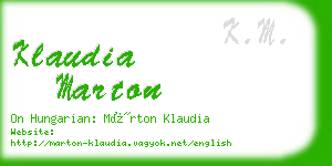 klaudia marton business card